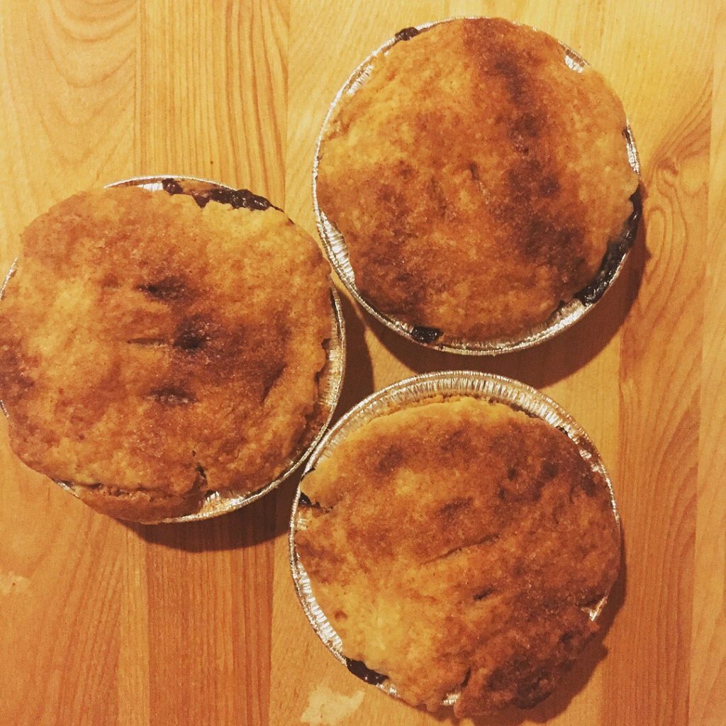 Three blueberry pies